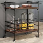 vidaXL Chariot de cuisine chêne marron 82x40x78 5 cm bois d'ingénierie