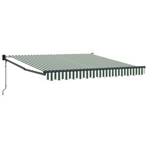 vidaXL Auvent Rétractable Vert et blanc 350 x 250 cm