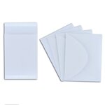4 mini cartes blanches avec enveloppes