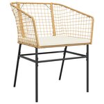 vidaXL Chaises de jardin lot de 2 et coussins marron rotin