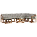 vidaXL Ensemble de canapés d'extérieur 9 Pièces Gris Naturel et Clair