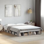 vidaXL Cadre de lit sans matelas sonoma gris 140x200 cm