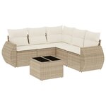 vidaXL Salon de jardin avec coussins 6 Pièces beige résine tressée