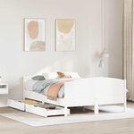 vidaXL Cadre de lit sans matelas blanc 140x190 cm bois de pin massif