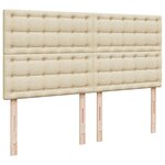 vidaXL Sommier à lattes de lit avec matelas Crème 200x200 cm Tissu