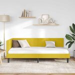 vidaXL Cadre de lit d'angle Jaune 90 cm x 190 cm Velours