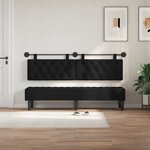 vidaXL Tête de lit suspendue Avec lumière LED Noir Tissu