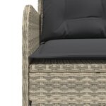 vidaXL Canapé de jardin avec coussins forme de L gris clair poly rotin