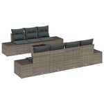 vidaXL Ensemble de canapé de jardin 8 Pièces Gris 55 x 55 x 37 cm