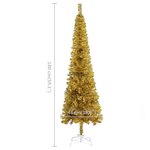 Vidaxl arbre de noël mince avec led doré 180 cm