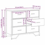 vidaXL Commode Bois Ancien 91x35.5x74.5 cm Bois d'ingénierie