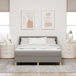 vidaXL Lit à Ressorts avec Matelas Crème 90x200 cm Tissu Taupe