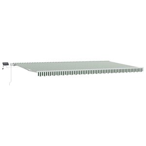 vidaXL Auvent Rétractable Vert et blanc 600 × 300 cm Tissu et acier