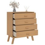 vidaXL Armoire à tiroirs OLDEN marron bois de pin solide