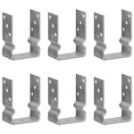 vidaXL Piquets de clôture 6 Pièces Argenté 10x6x15 cm Acier galvanisé