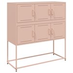 vidaXL Buffet rose 100 5x39x107 cm acier