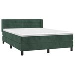 vidaXL Sommier à lattes de lit et matelas Vert foncé 140x200cm Velours