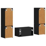 vidaXL Ensemble meuble TV 5 Pièces Noir Bois d'ingénierie