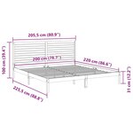 vidaXL Cadre de lit extra long sans matelas 200x220 cm bois massif