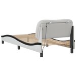 vidaXL Cadre de lit avec lumières LED blanc noir 90x190 cm similicuir