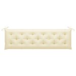vidaXL Banc de jardin avec coussin blanc crème 175 cm Teck massif