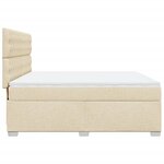 vidaXL Sommier à lattes de lit avec matelas Crème 180x200 cm Tissu