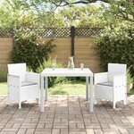 vidaXL Ensemble de salle à manger pour jardin 3 Pièces Blanc Rattan Polt