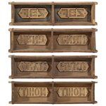 vidaXL Plateau 4 Pièces Marron 57 x 15 x 9 cm Bois Recyclé Solide