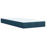 vidaXL Sommier à lattes de lit avec matelas bleu 90x190 cm velours