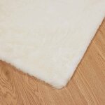 vidaXL Tapis en Fourrure Synthétique de Lapin Blanc 80 x 250 cm