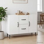 vidaXL Buffet Blanc brillant 89 x 34 5 x 60 cm Bois d'ingénierie