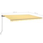 Vidaxl auvent manuel rétractable avec led 5x3 5 m jaune et blanc
