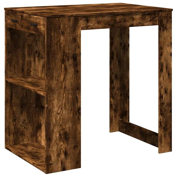 vidaXL Table de bar chêne fumé 102x70x103 5 cm bois d'ingénierie