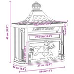 vidaXL Boîte aux lettres murale avec stockage Vert 40.5 x 15.5 x 44 cm