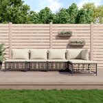 vidaXL Salon de jardin 5 Pièces avec coussins anthracite résine tressée