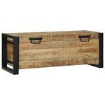 vidaXL Coffres de rangement 80x30x30cm en bois de manguier massif et métal