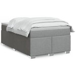 vidaXL Sommier à lattes de lit avec matelas Gris clair 120x200cm Tissu
