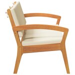 vidaXL Banc de jardin avec coussin Marron Bois d'acacia massif