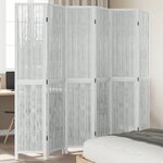 vidaXL Cloison de séparation 6 panneaux blanc bois de paulownia massif