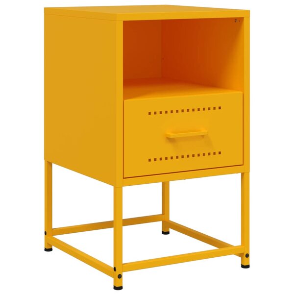 vidaXL Table de chevet jaune moutarde 36x39x60 5 cm acier