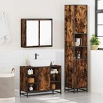 vidaXL Ensemble de meubles de salle de bain 3 Pièces Chêne fumé