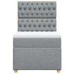 vidaXL Sommier à lattes de lit avec matelas Gris clair 100x200cm Tissu