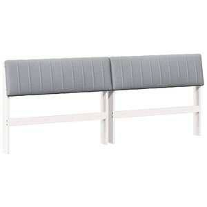 vidaXL Tête de lit capitonnée Gris clair 200 cm Pin massif