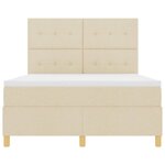 vidaXL Lit à ressorts avec matelas Crème 140 x 190 cm tissu