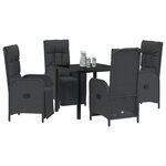 vidaXL Ensemble de salle à manger pour jardin 5 Pièces Noir polyrotin