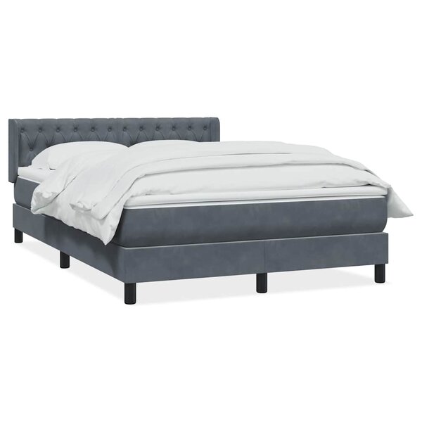 vidaXL Sommier à lattes de lit et matelas gris foncé 140x220cm velours