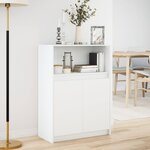 vidaXL Buffet avec LED blanc 72x34x100 cm bois d'ingénierie