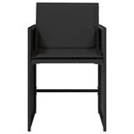 vidaXL Chaises de jardin lot de 4 avec coussins noir résine tressée