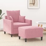 vidaXL Fauteuil avec repose-pied Rose 60 cm Velours