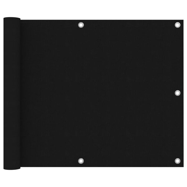 vidaXL Écran de balcon Noir 75x600 cm Tissu Oxford